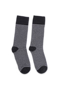 Men Stripes Long Socks - Black & Grey