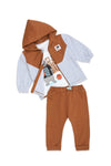 Boys Graphic 3-Piece Suit 1199-A - Brown