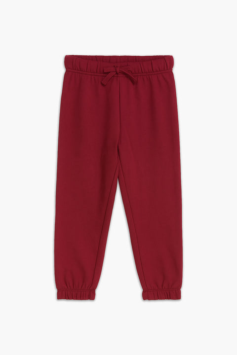 Boys Branded Terry Trouser - Maroon
