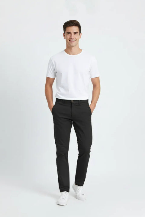 Men Branded Chino - Black
