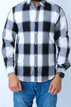 Men Casual Check Shirt ( Black & grey )