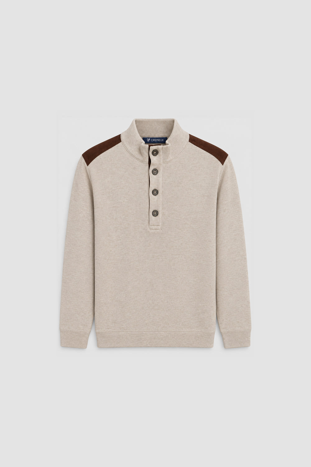 Men Branded Mockneck - L/Brown