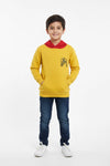Boys Branded Pullover Hoodie - Mustard