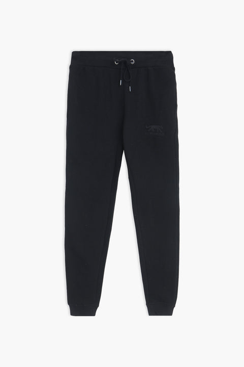 Men Branded Fleece Trouser - Black