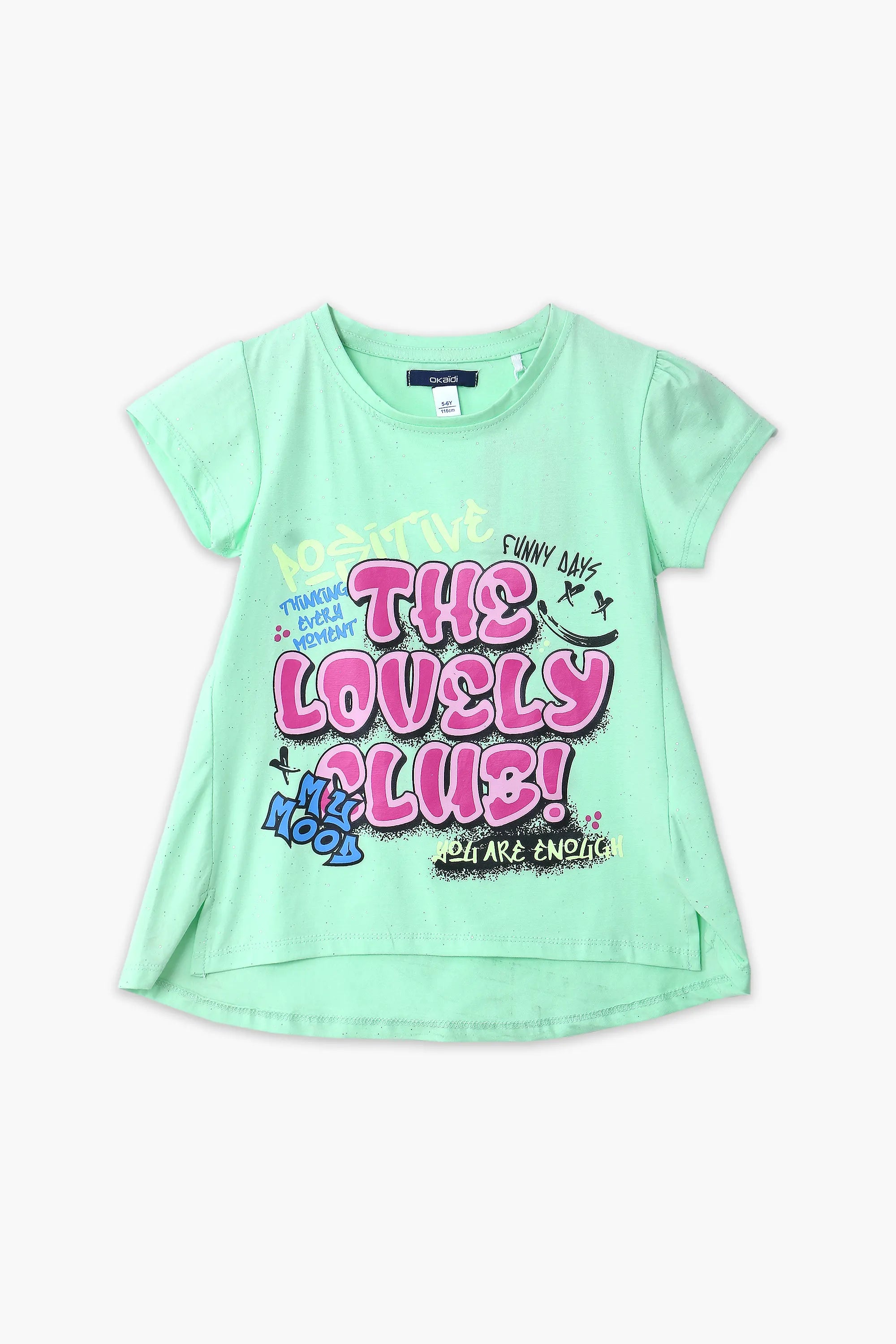 Girls Branded Graphic T-Shirt - Green