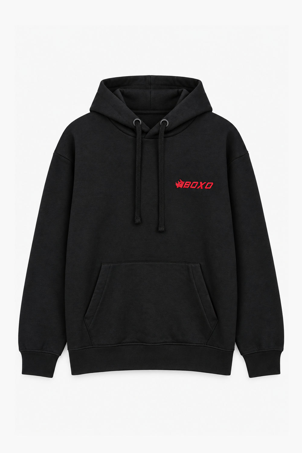 Men Branded Pullover Hoodie - Black