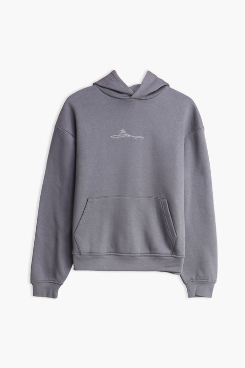 Men Branded Pullover Hoodie - Grey