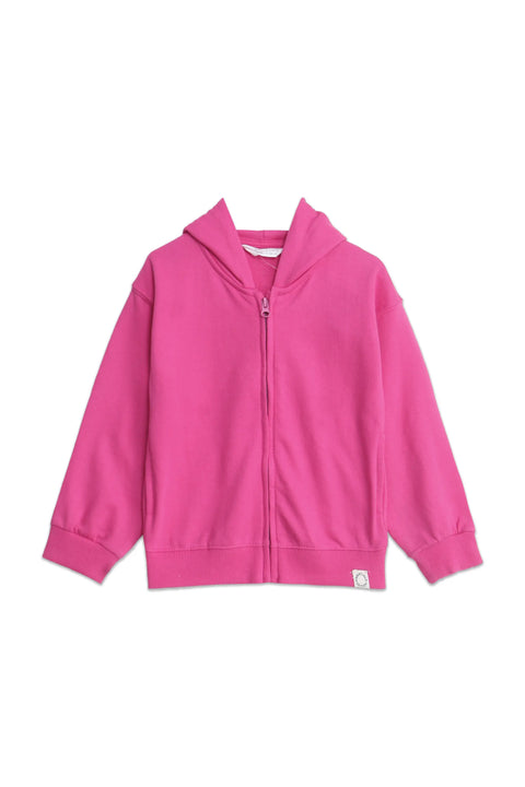 Girls Branded Hoodie Zipper - Pink