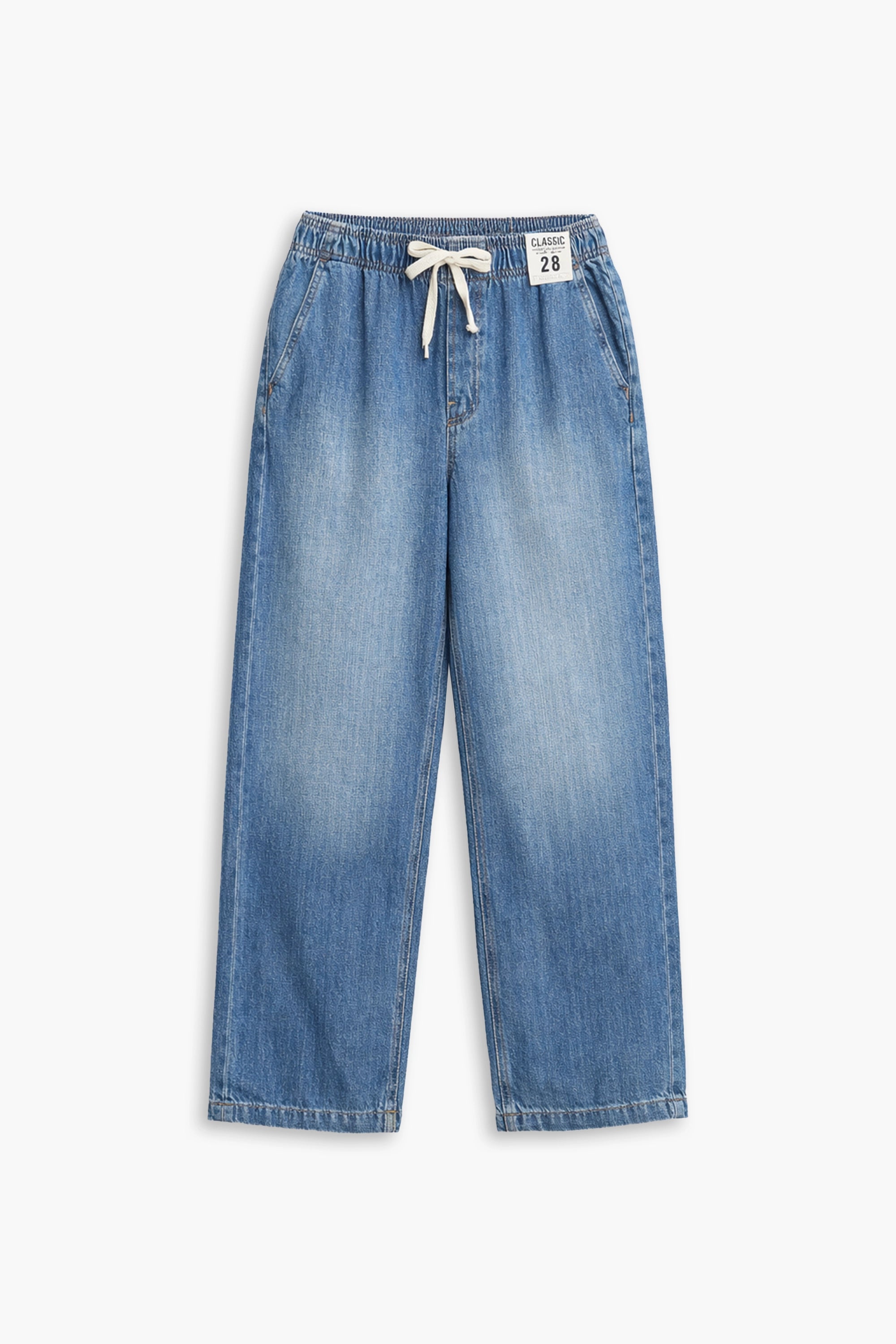 Women's Branded Wide Leg Jeans - M/Blue