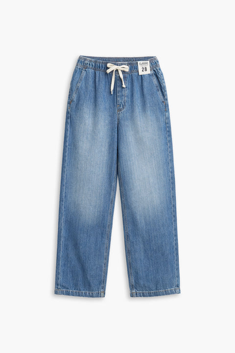 Women's Branded Wide Leg Jeans - M/Blue