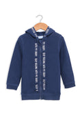 Boys Branded Terry Graphic Hoodie - Blue