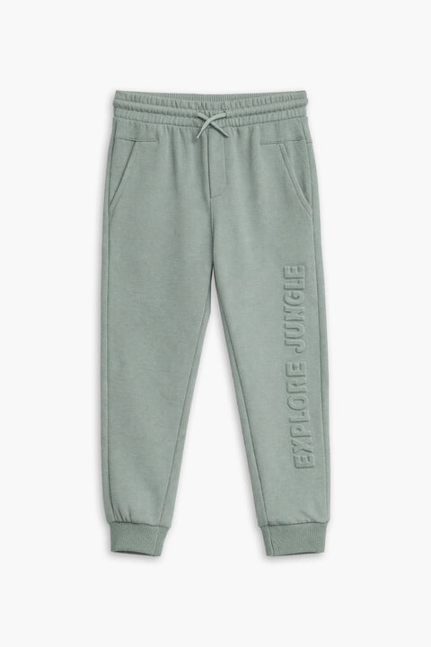 Boys Branded Pique Trouser - Green