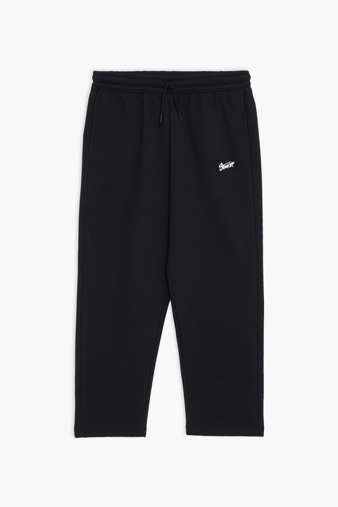 Men Branded Fleece Trouser - Black