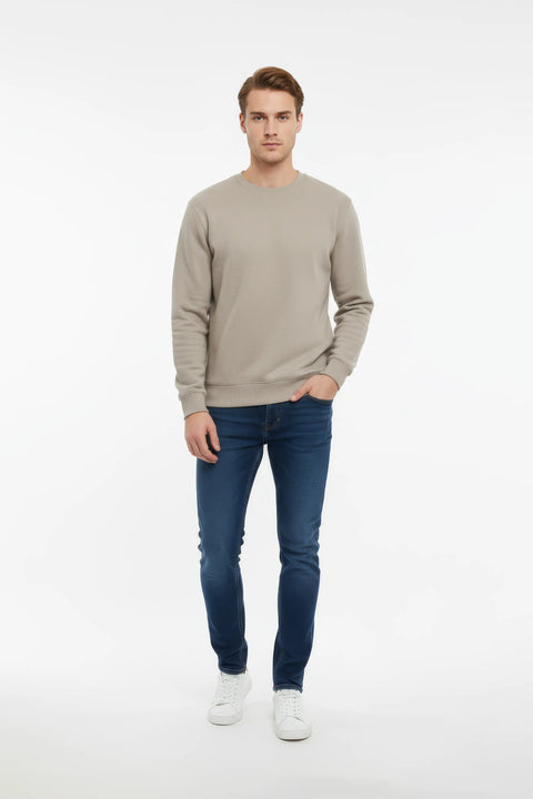 Men Branded Basic Sweatshirt - Fawn