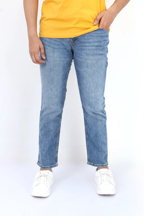 Man J&J Straight Fit Denim Jeans - Ice Blue