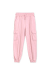 Girls Branded Terry Cargo Trouser - Pink