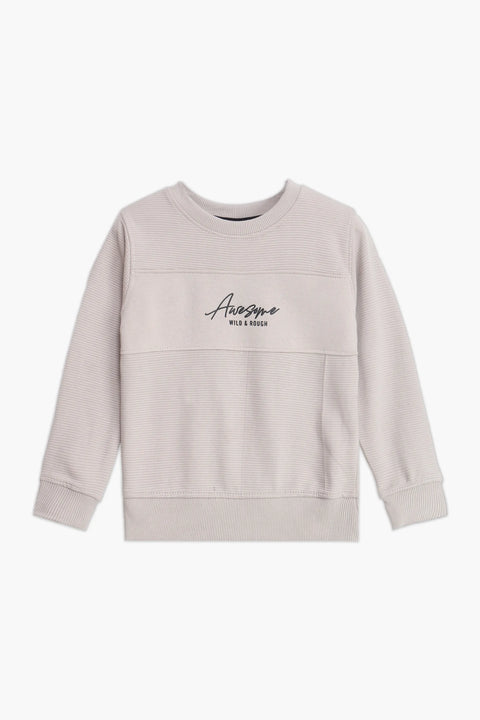 Boys Branded Graphic Sweatshirt - Cream