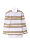 Men Branded Stripes Polo F/S - Grey And Beige