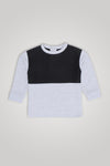 Boys Branded Embroidered Fleece Sweatshirt - Grey and Black