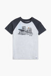 Boys Branded Graphic T-Shirt - Grey and White
