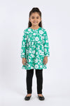 Girl Branded Graphic Frock - Green