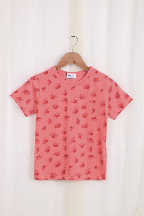 Girls Graphic Loungewear GNS05 - Coral Pink