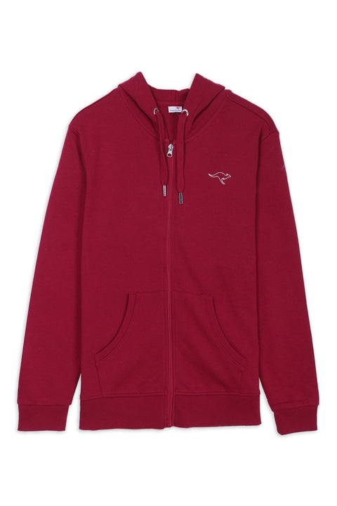 Women Kangroos Hoodie Zipper - Red