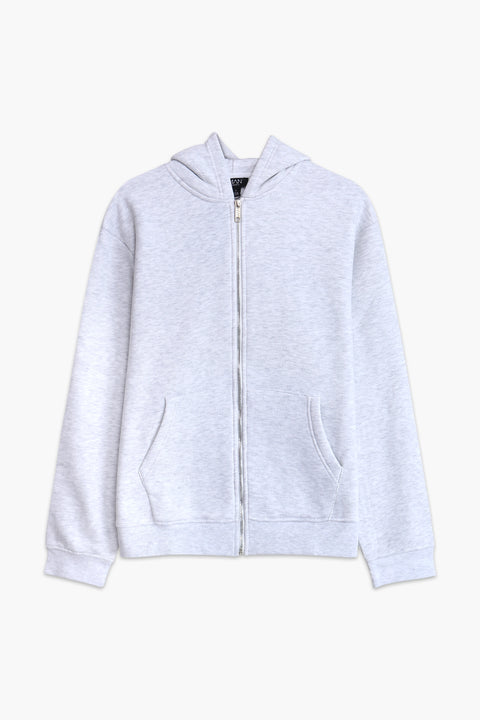 Men Branded Zipper Hoodie - Grey
