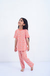 Girls Graphic Loungewear Suit GLS24#10 - Coral