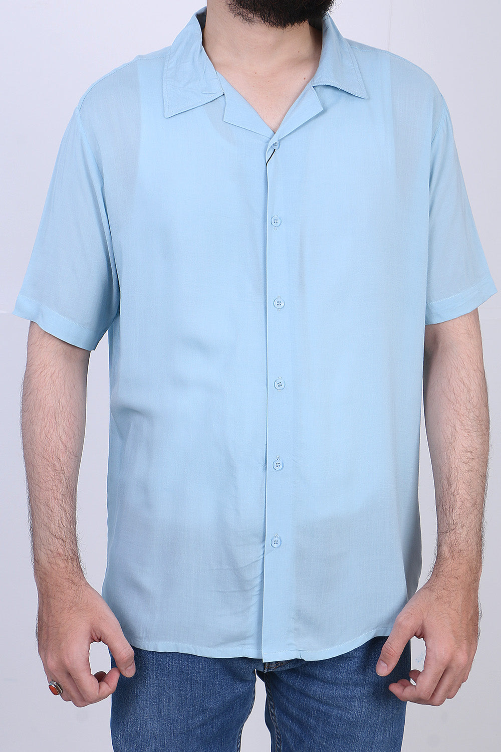 Blue hawaïan viscose shirt