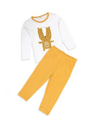 Kids Graphic 2-Piece Suit  - White & Yellow