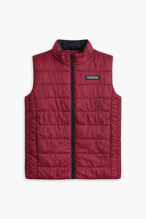 Men Branded Puffer Jacket Sleeveless - Maroon