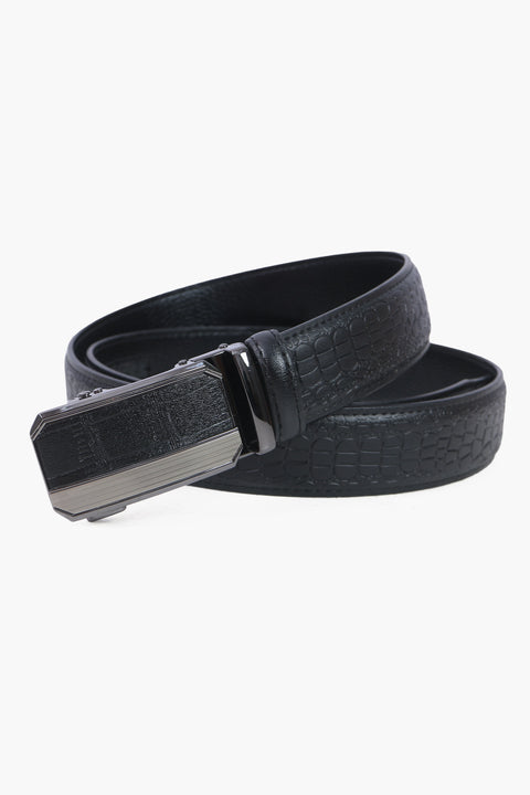 Men Leather Belt - Black