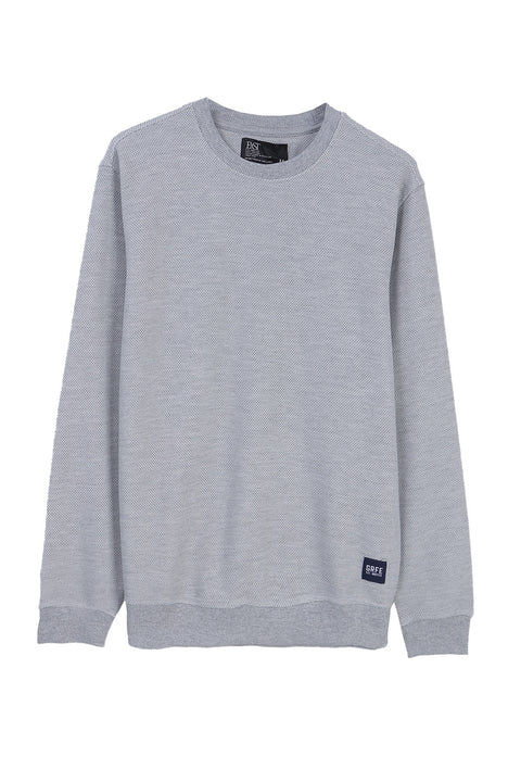 Men Double Pique Sweatshirt MS04 - Heather Grey