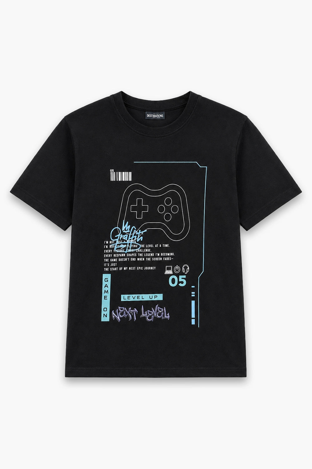 Boys Branded Graphic T-Shirt - Black