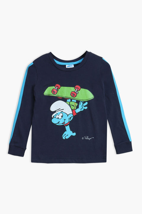 Boy Branded Graphic T-shirt F/S - Navy