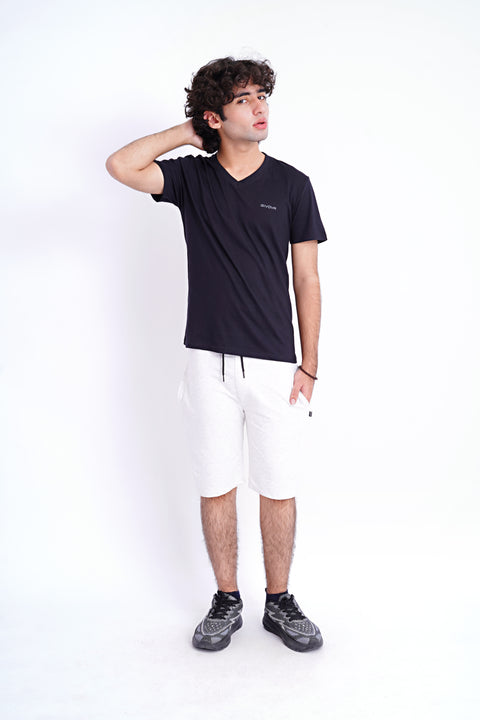 Men Givova V-Neck Tee - Black