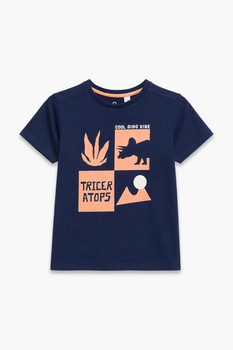 Boys Branded Graphic T-Shirt - Navy
