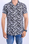 Men Casual Viscose printed Hawaii Dyed Shirt - Black & White