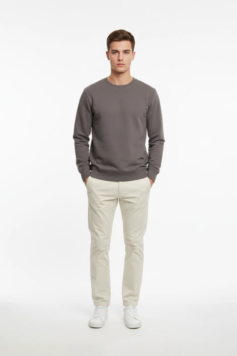 Men Branded Basic Sweatshirt - Grey