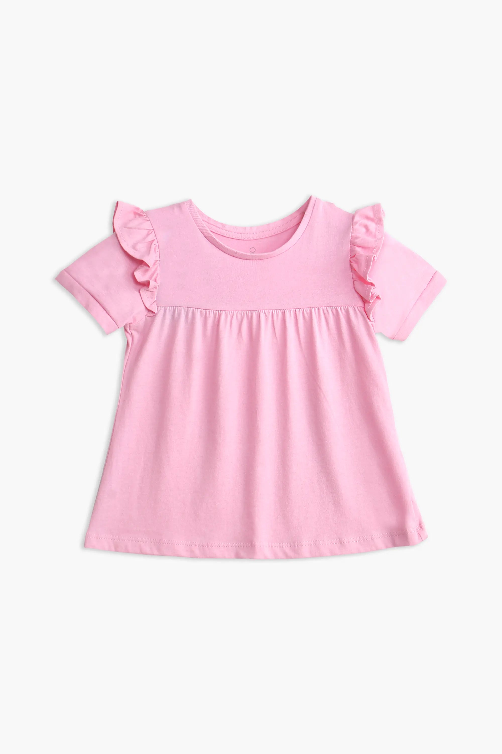 Girls Branded Graphic Frock - Pink