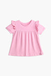 Girls Branded Graphic Frock - Pink