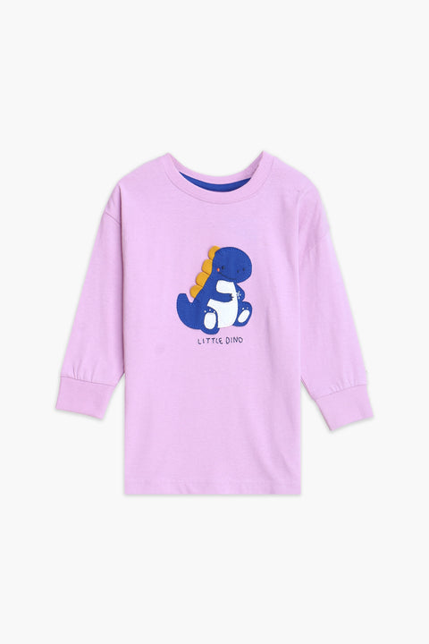 Boy Branded Graphic T-shirt F/S - Purple