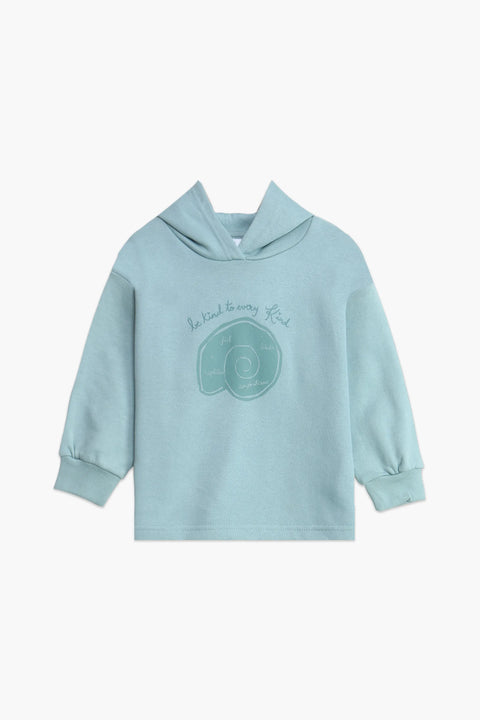 Boys Branded Pullover Hoodie - Sea Green