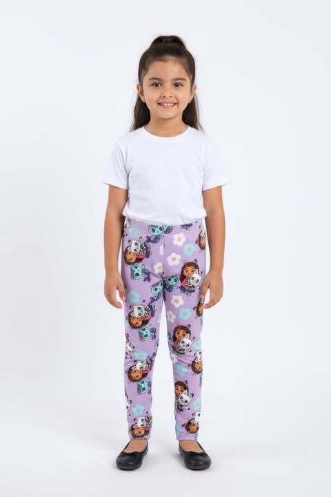 Girls Branded Graphic Legging - Purple