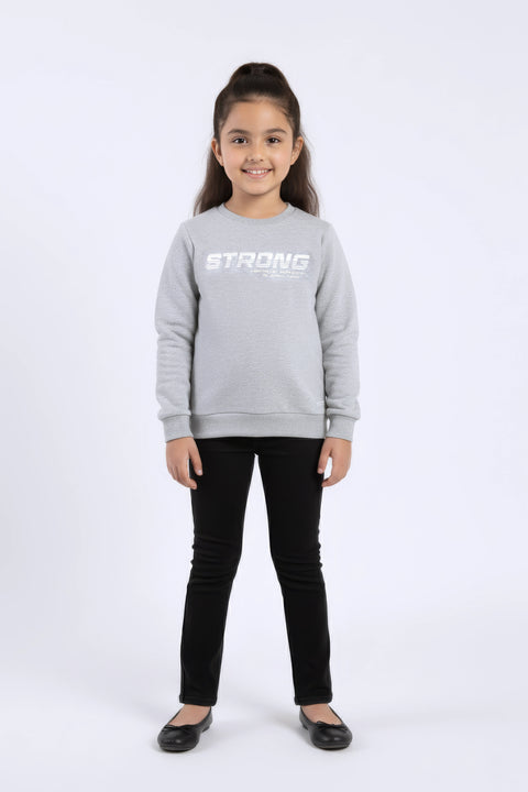 Girls Branded Graphic Sweatshirt - Grey