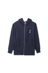 Boys Branded Zipper Hoodie - Navy