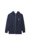 Boys Branded Zipper Hoodie - Navy