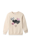 Girls Branded Graphic Sweatshirt - Beige