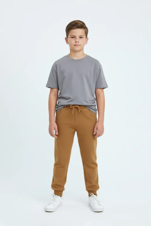 Boys Branded Fleece Trouser - Camel
